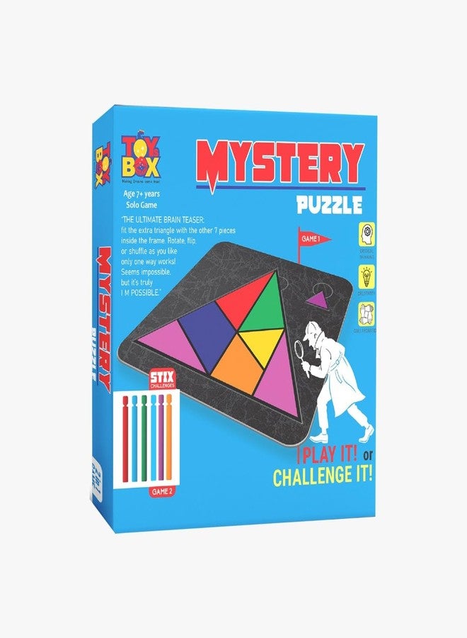 تويز بوكس لعبة ألغاز غامضة من تويز بوكس، لعبة مثلثات لتنمية الذكاء، قطع هندسية ملونة وتحدي العصي، مصنوعة من خشب MDF، لعبة ألغاز تعليمية لتنمية الذكاء للأطفال والكبار - Image 5